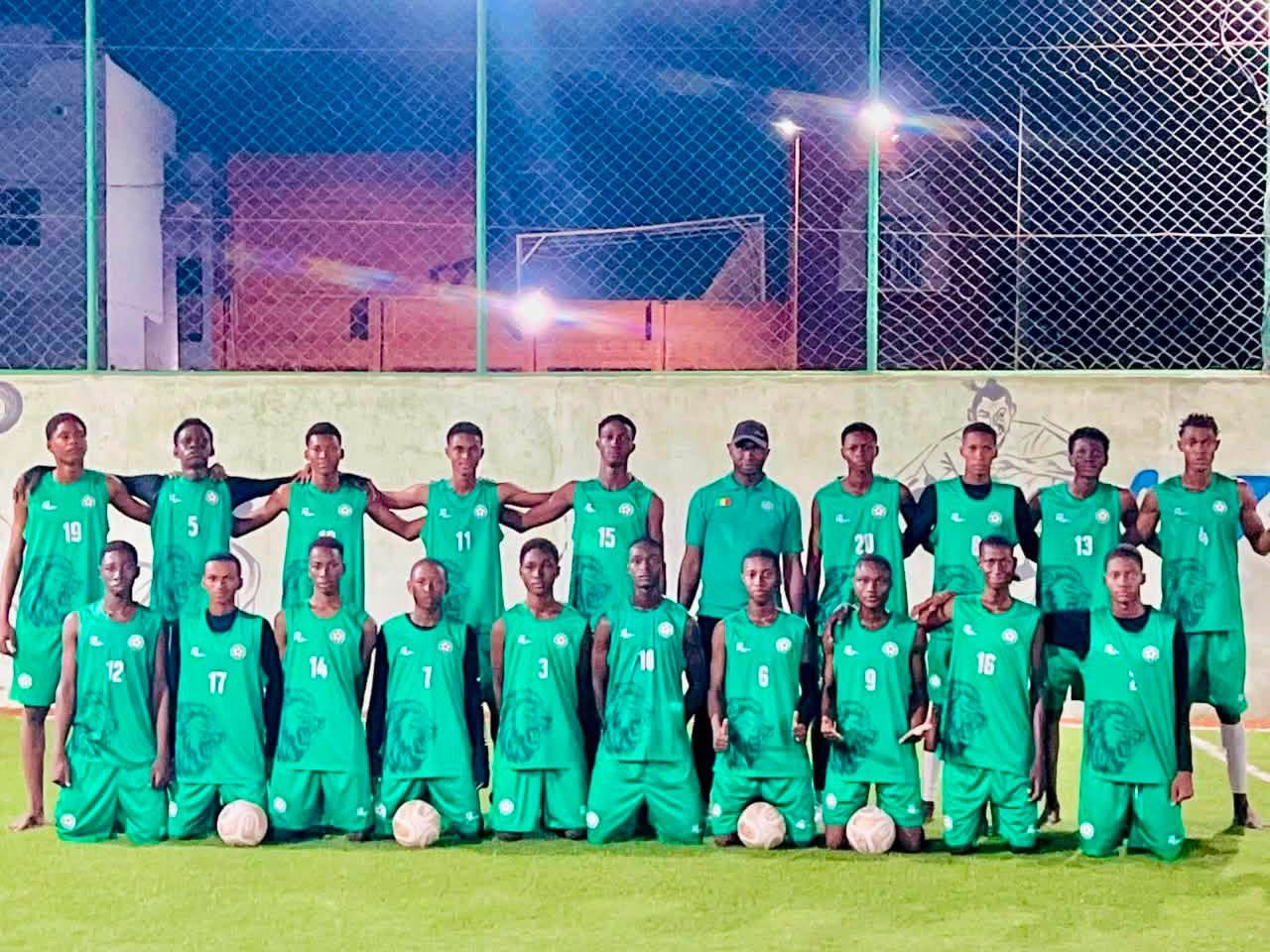 Les académiciens de l'A.S.A.D en maillot vert avant un match
